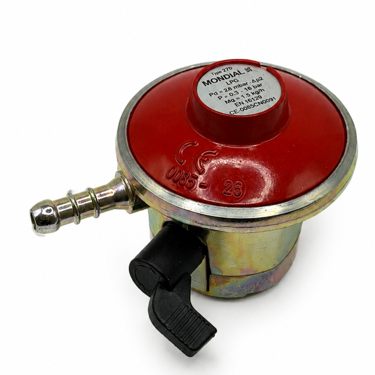 21mm Clip on Butane Regulator Flow rate 1.5kg/h, 8mm nozzle