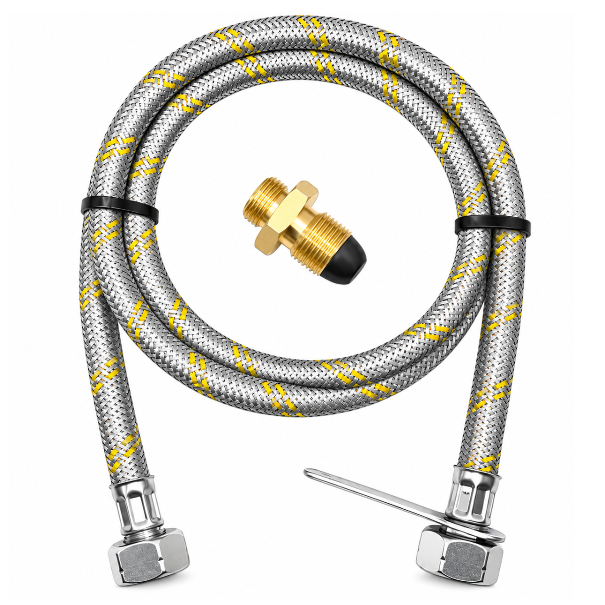 LPG Propane Butane Refill Hose  UK 5/8" POL LH Male to 21.8mm LH Connector