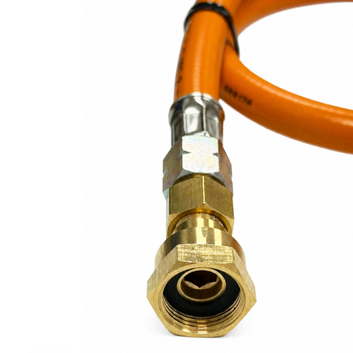 LPG High Pressure Orange Gas Hose Pigtail Pipe w20 RH x 21.8mm LH  fitting