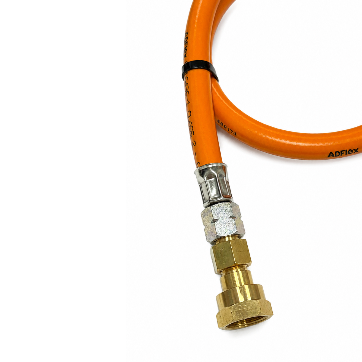 LPG High Pressure Orange Gas Hose Pigtail Pipe w20 RH x 21.8mm LH  fitting