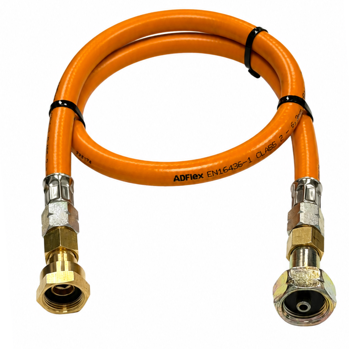 LPG High Pressure Orange Gas Hose Pigtail Pipe w20 RH x 21.8mm LH  fitting