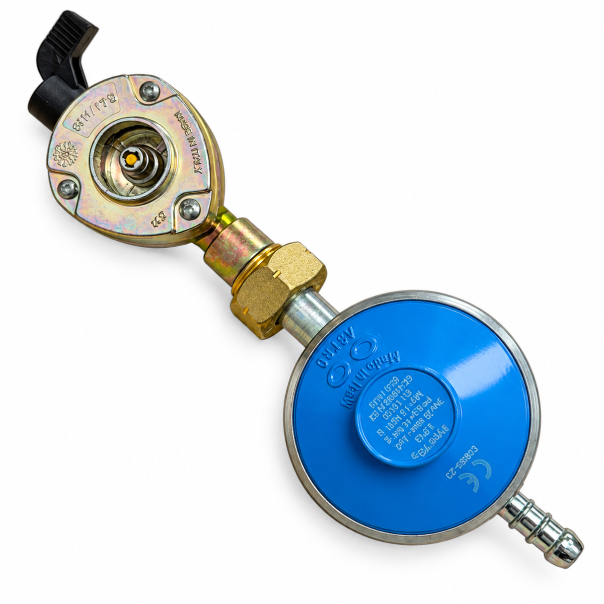 20mm Clip On Gas Cylinder Adapter Set with 29Mbar Butane Gas Regulator