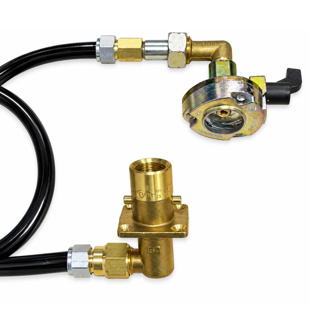 LPG 27mm Patio Clip On Adapter Gas Cylinder Filler Set With UK Bayonet Filling Point Adaptor