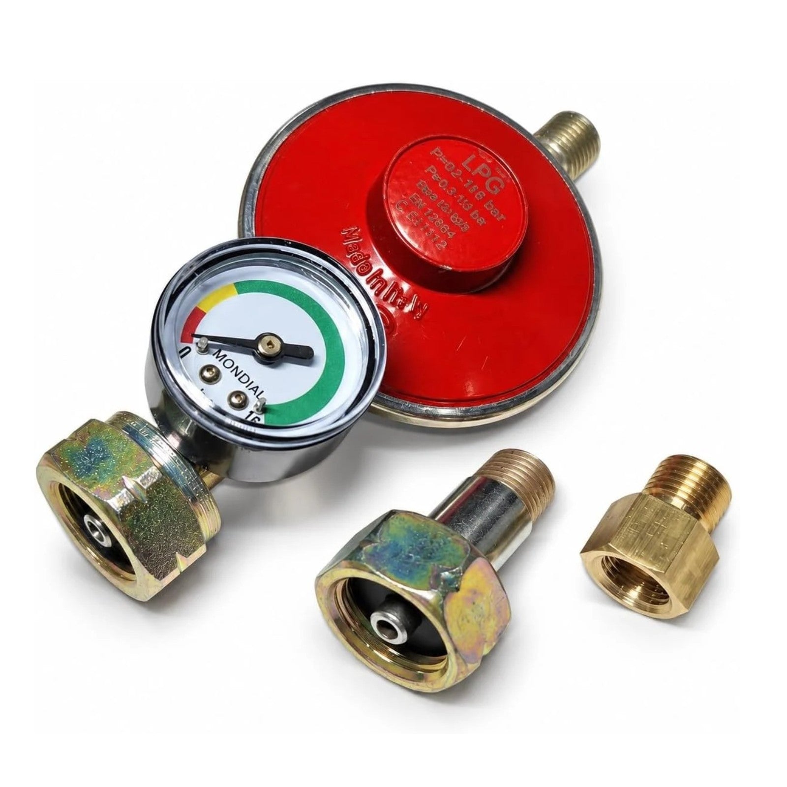 50mbar Propane LPG Gas Regulator Gauge & 0.8m Hose 21.8mm LH BBQ Camping
