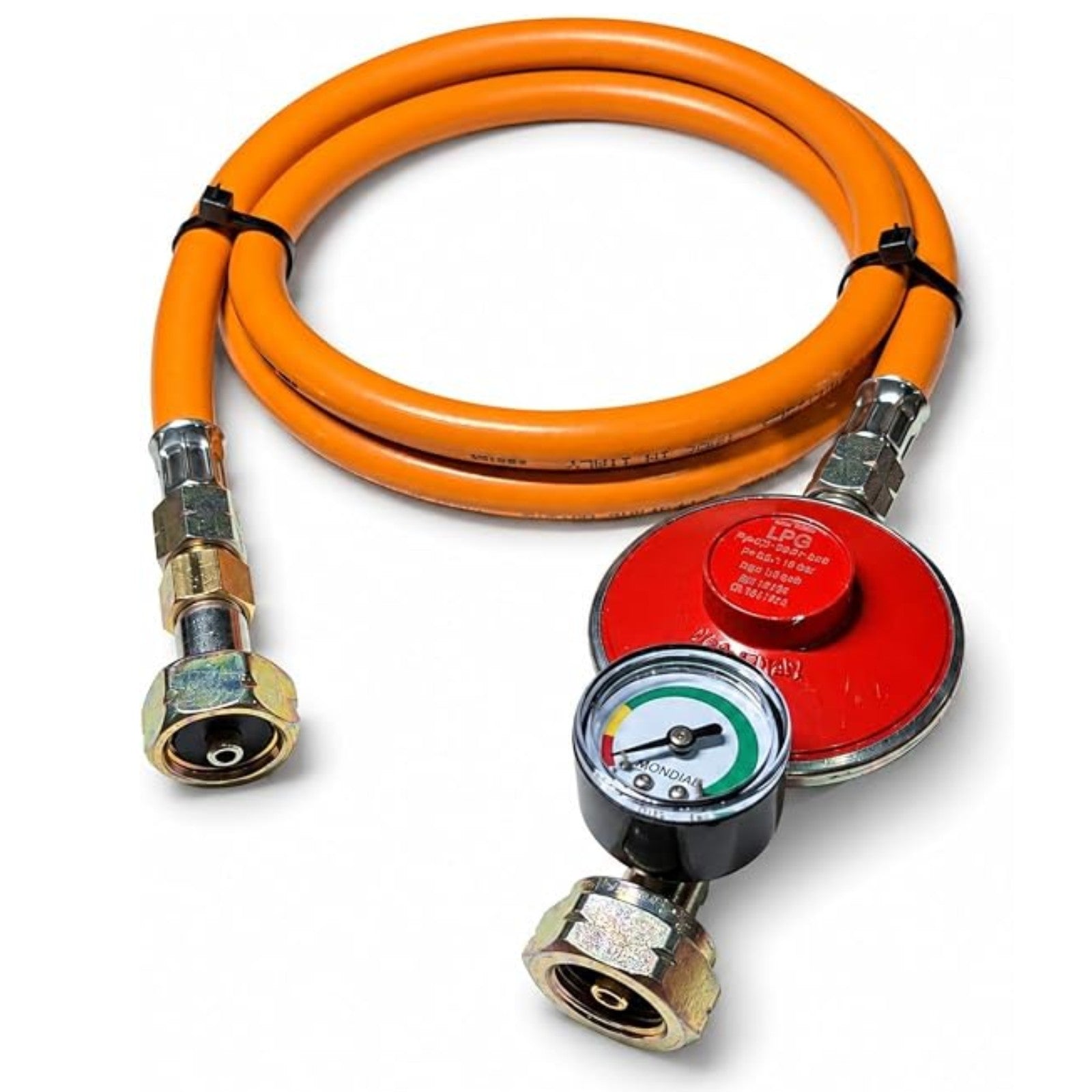 50mbar Propane Gas Regulator with Gauge & 1.5m Hose 21.8mm LH LPG BBQ