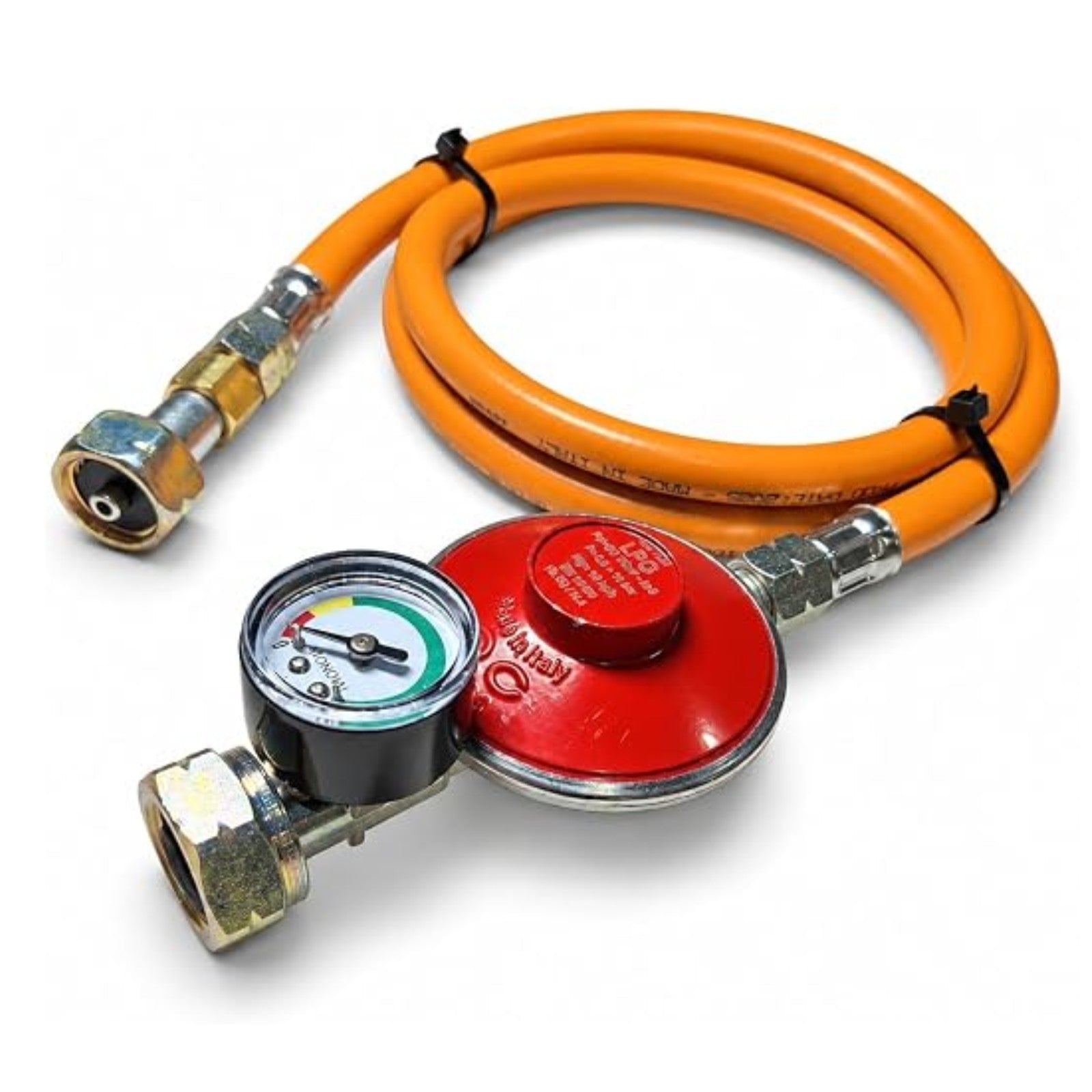 50mbar Propane Gas Regulator with Gauge & 1.5m Hose 21.8mm LH LPG BBQ