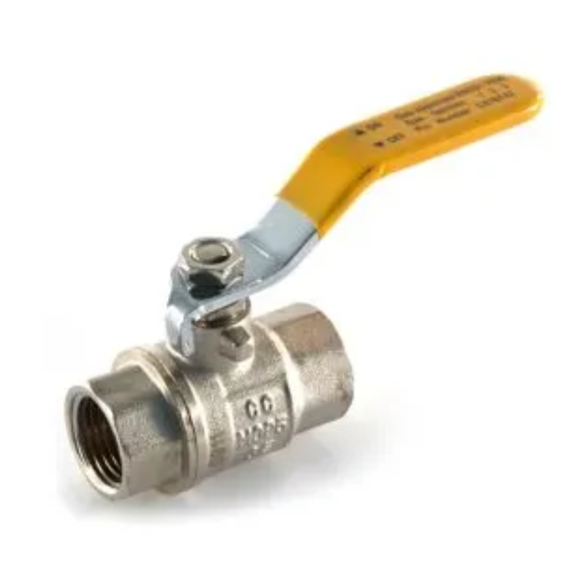 1/2" BSP PF Gas Ball Valve Yellow Lever Handle Full Bore Brass Isolation Shut Off Tap