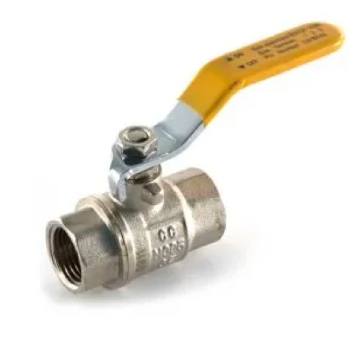 Gas Ball Valve - 3/8" BSP PF Yellow Lever Handle