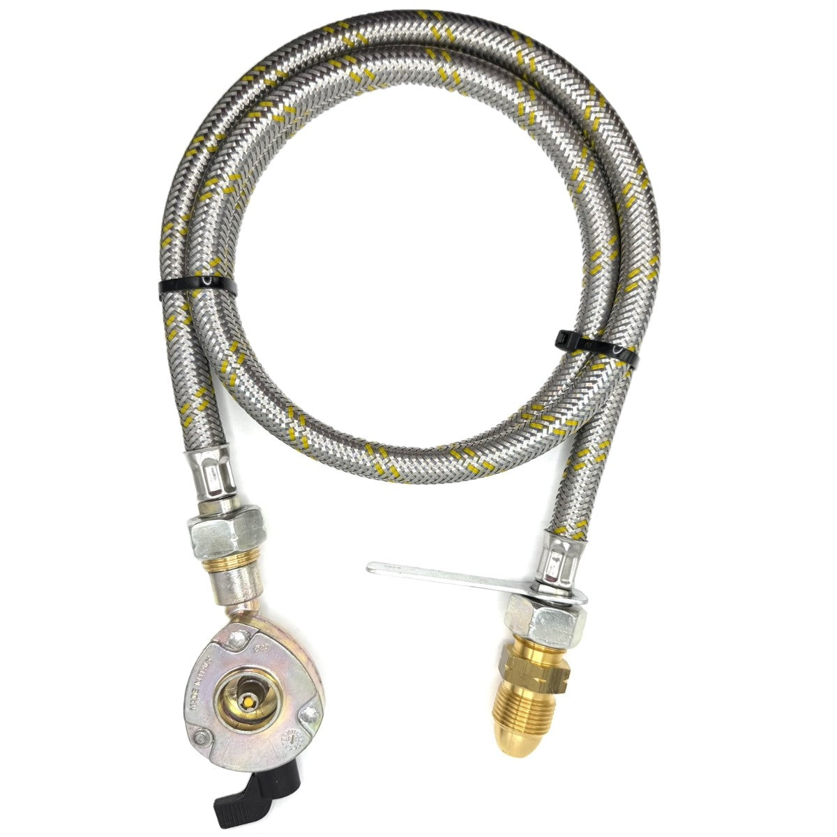 1 Metres LPG UK Gas Bottle 5/8" LH POL Adapter to 21.8 mm LH to butane or KLF German type and 20mm GAS ADAPTER CLIP – ON 21.8 LH