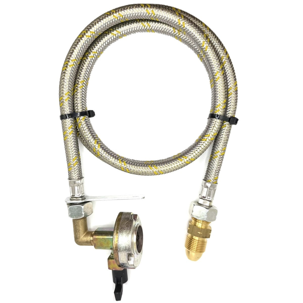 1 Metres UK Gas Bottle 5/8" LH POL Adapter to 21.8 mm LH to butane or KLF German type and 27mm Patio Clip On Type Adapter 21.8 mm L.H
