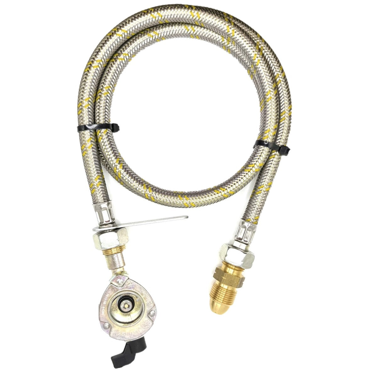 1.5 Metres UK Gas Bottle 5/8" LH POL Adapter to 21.8 mm LH to butane or KLF German type and 27mm GAS ADAPTER CLIP – ON 21.8 LH