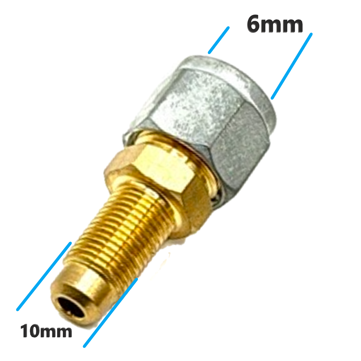 LPG Autogas 6mm, 3/16" DN5 Flexible FARO Pipe Hose Connector Fitting to 10mm