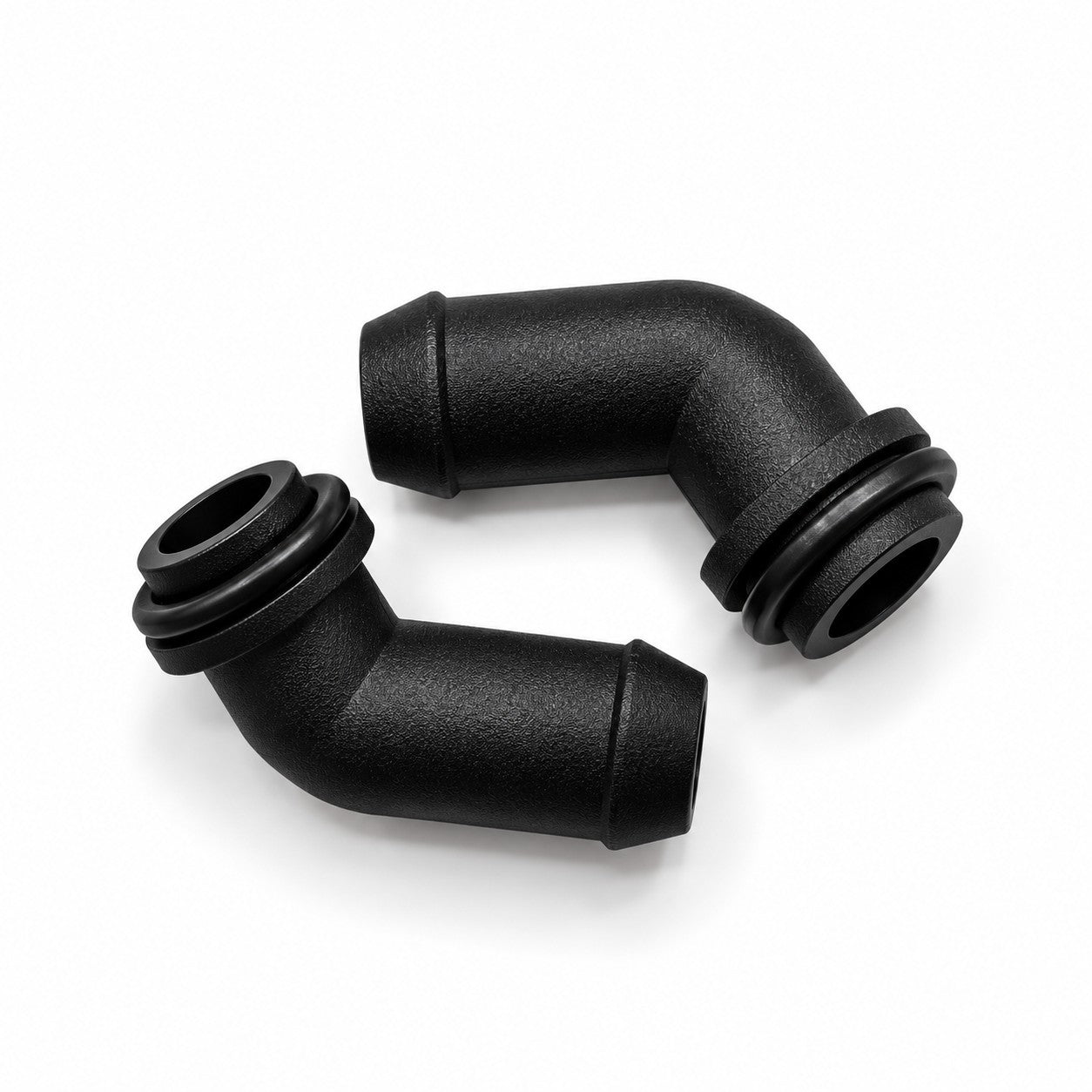 2x 11mm LPG Reducer Plastic Elbow Connectors with Rubber Seals