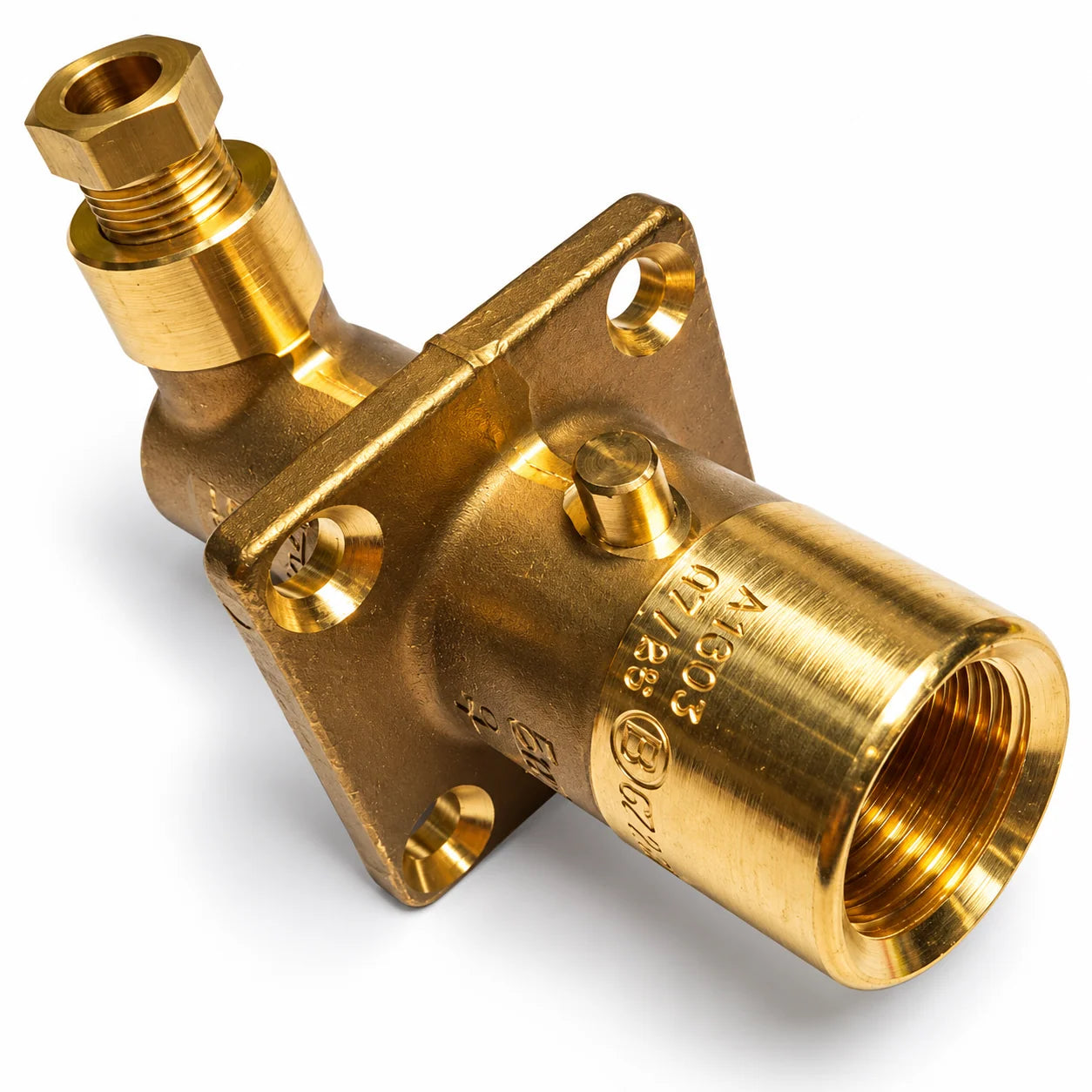 LPG Angled Bayonet Filling Point with 8mm Brass Pipe with White Fitting Box 70 mm
