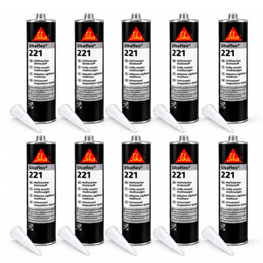 x10 Sikaflex 221 White Silicone Sealant Adhesive Motorhome Caravan Bathroom