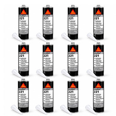 BOX of 24 Sikaflex 221 White Multipurpose Strong Adhesive Sealant  Motorhome Bathroom (24 ITEMS)