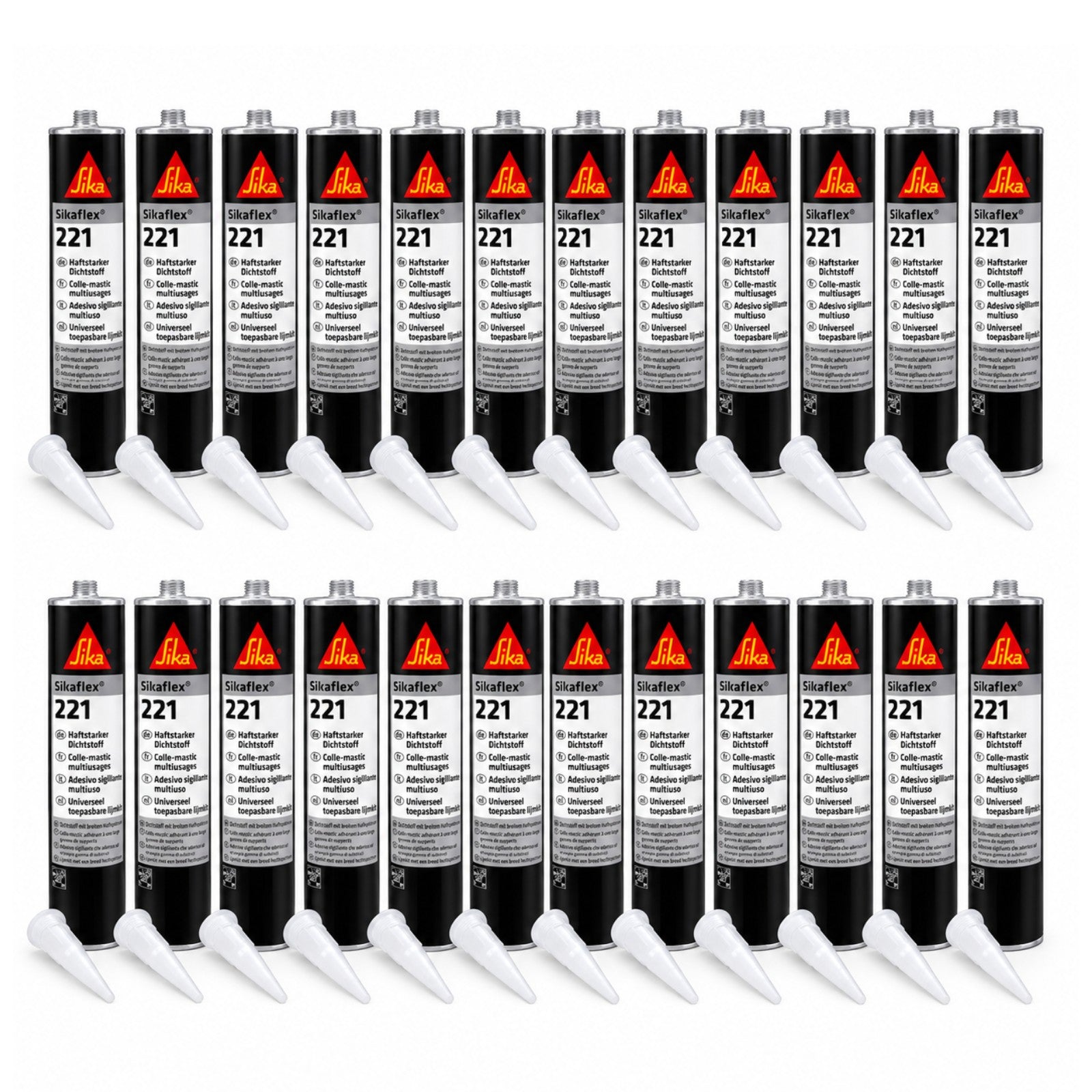 BOX of 24 Sikaflex 221 White Multipurpose Strong Adhesive Sealant  Motorhome Bathroom (24 ITEMS)