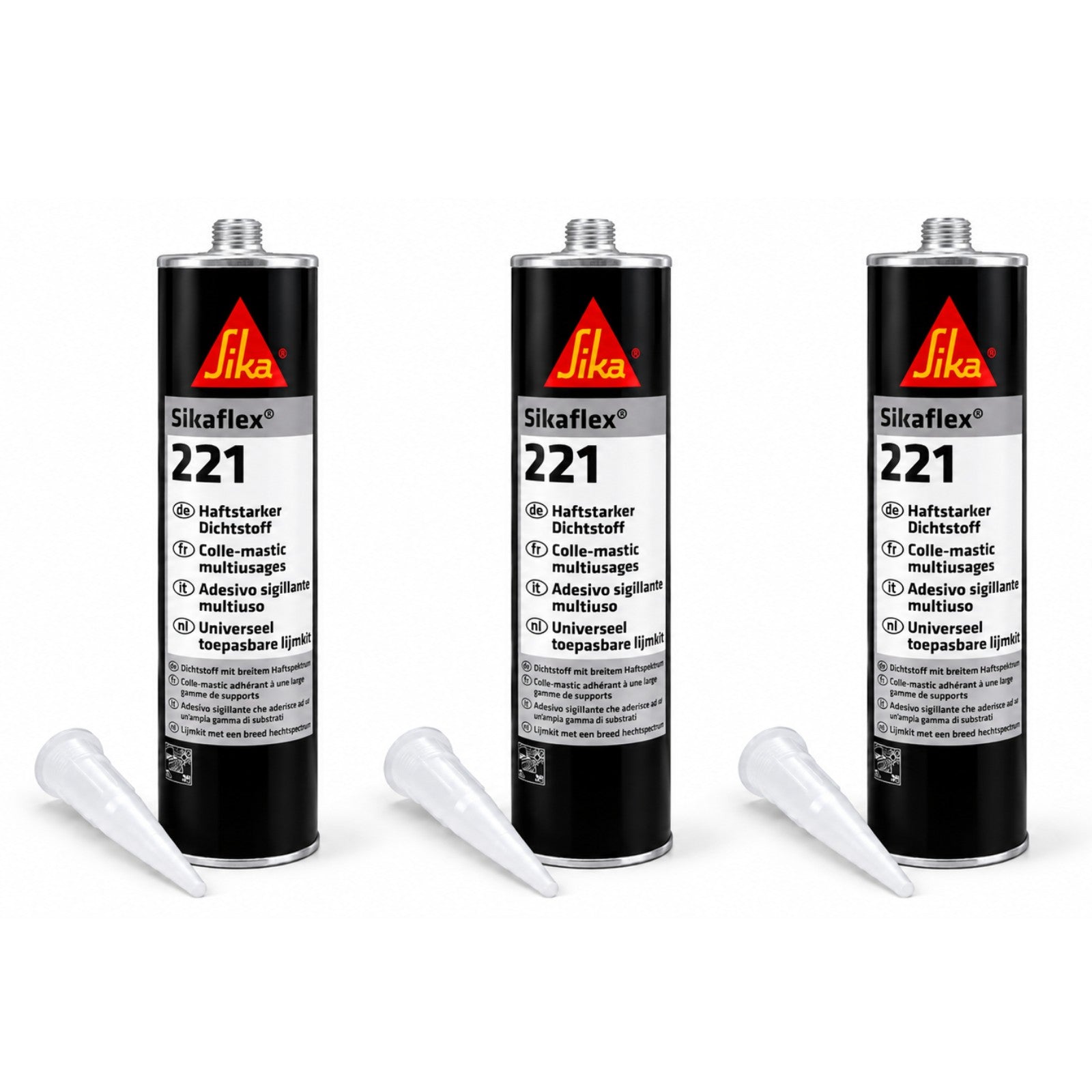 x3 Sikaflex 221 White Silicone Sealant Adhesive Motorhome Caravan Bathroom