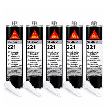 x6 Sikaflex 221 White Silicone Sealant Adhesive Motorhome Caravan Bathroom