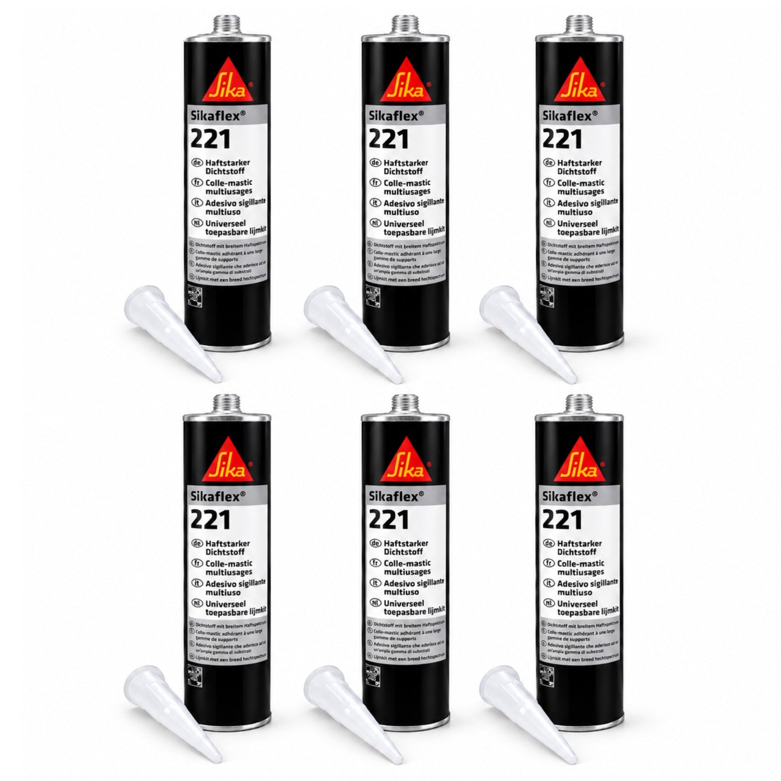 x3 Sikaflex 221 White Silicone Sealant Adhesive Motorhome Caravan Bathroom