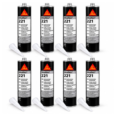 x8 Sikaflex 221 White Silicone Sealant Adhesive Motorhome Caravan Bathroom