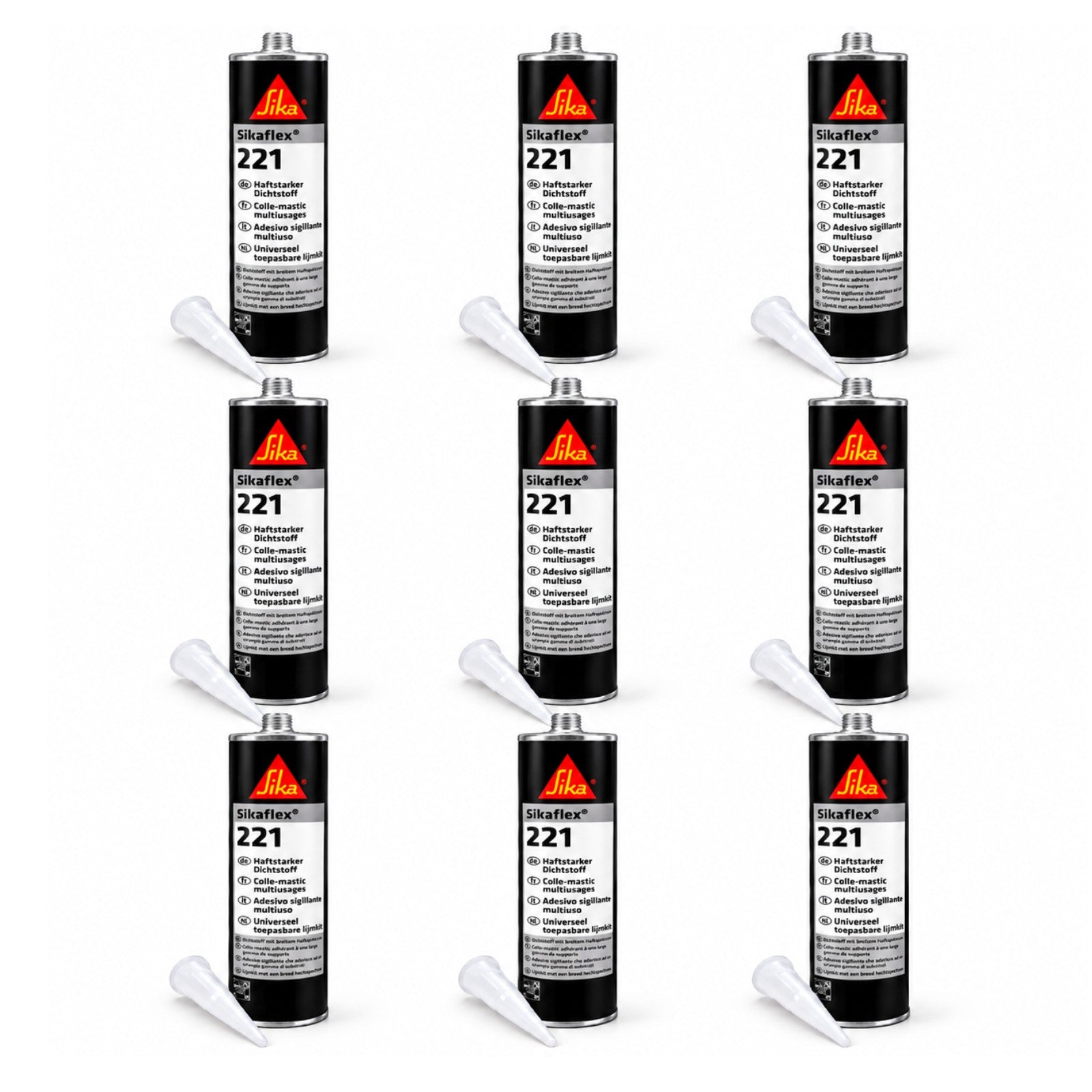 x3 Sikaflex 221 White Silicone Sealant Adhesive Motorhome Caravan Bathroom
