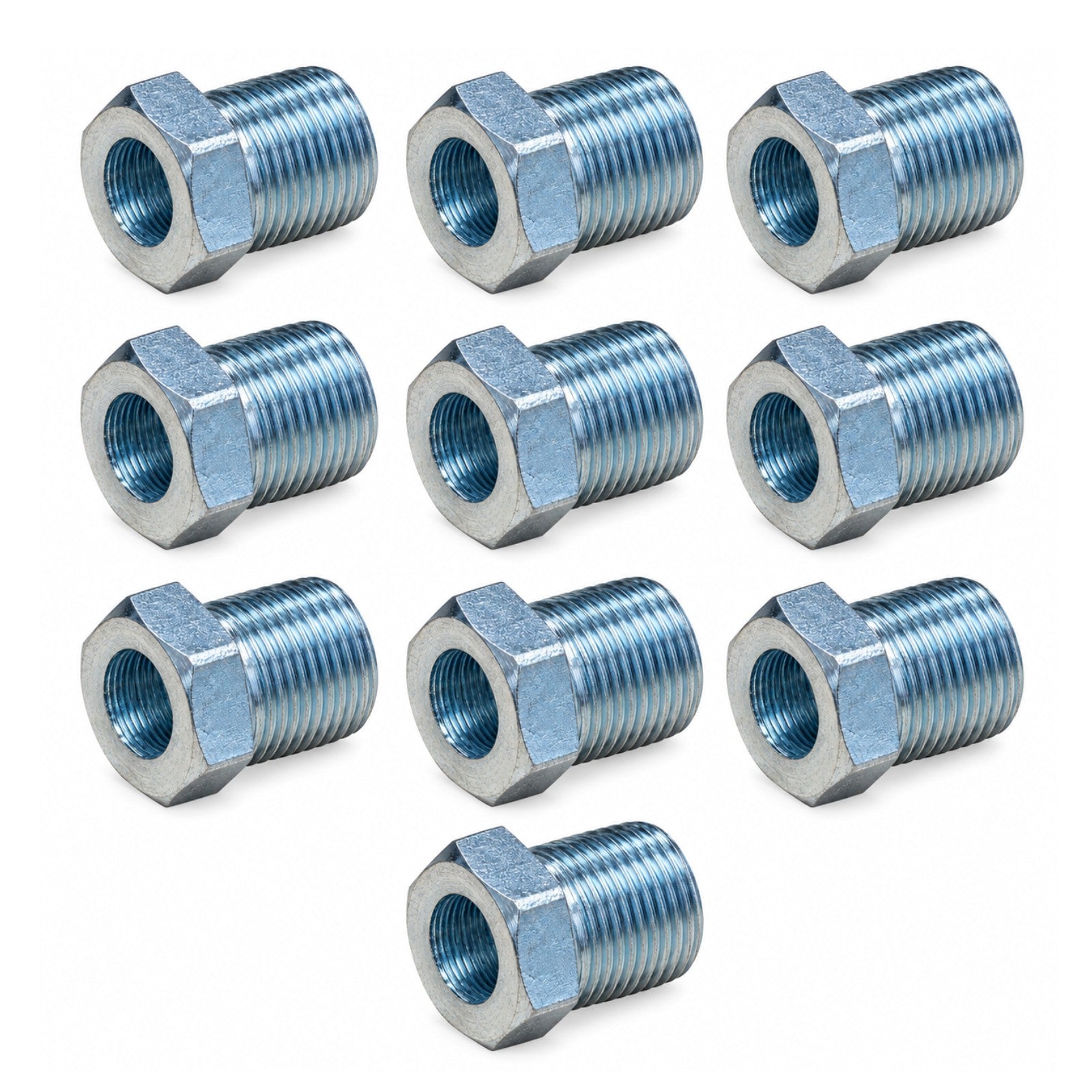 10 x 8mm Nut with 12mm Thread Steel LPG Autogas Hose Fitting Connector
