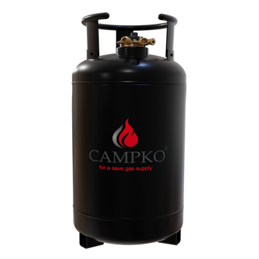 CAMPCO REFILLABLE GAS LPG BOTTLE 36 LTR (16KG) integrated multivalve with automatic 80% filling stop