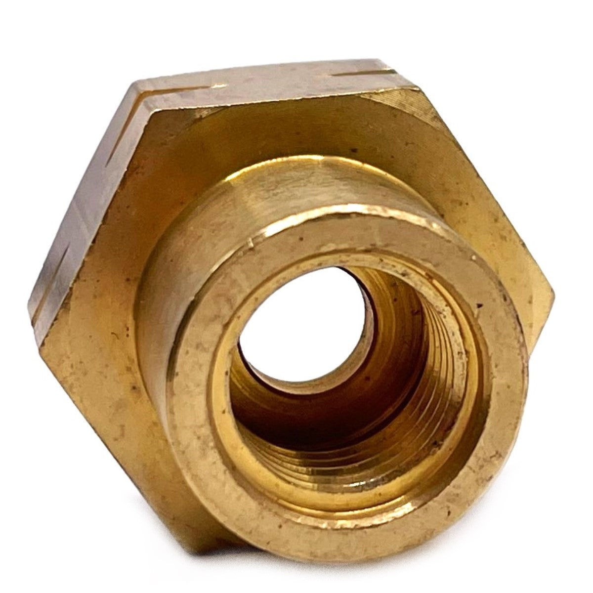 Brass fitting reducing  W21.8×1″ LH -  M14X1,5 RH