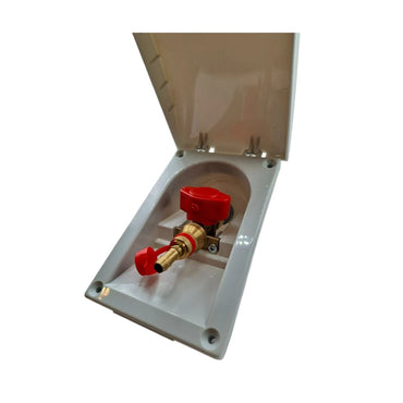 LPG Gas Outtake Outlet Socket RAL 9010 White – Quick Release Coupling External Gas Point for Caravans Motorhomes Campervans  BBQs