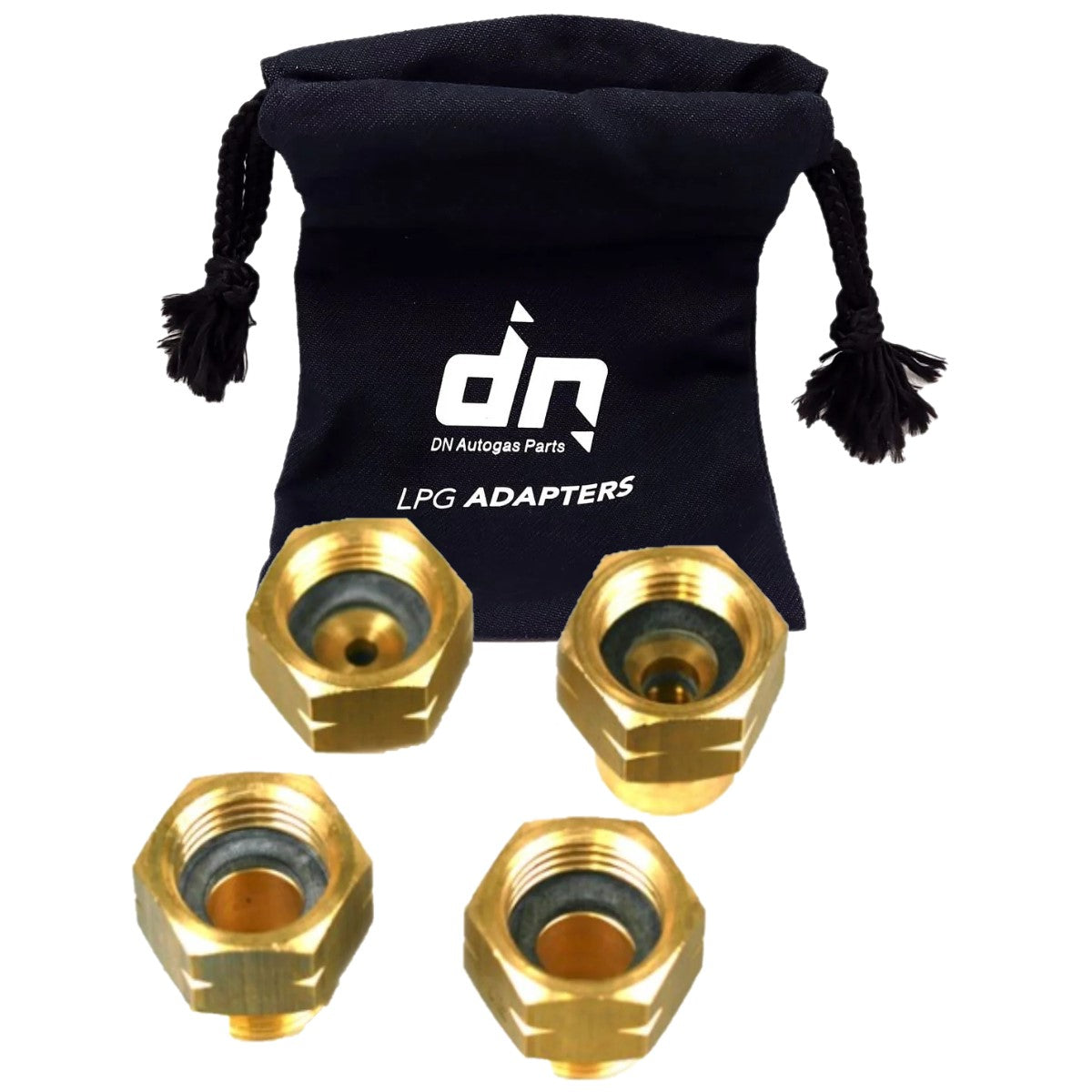 LPG Brass Gas Bottle Adapter Set of 4 For Europe Filling Set with a bag