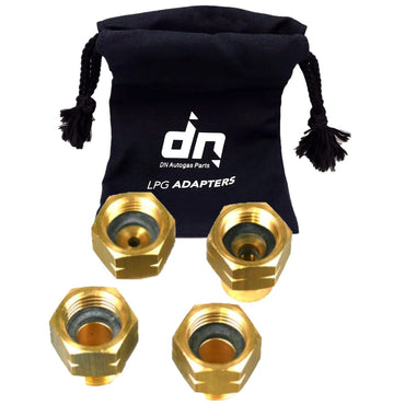 LPG Brass Gas Bottle Adapter Set of 4 For Europe Filling Set with a bag