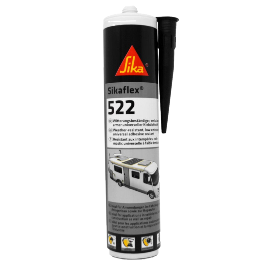 Sikaflex -522 Noir C124 - Cartouche De 300ml, Lot De 3 Pièces, Mastic Polyuréthane, Neuf