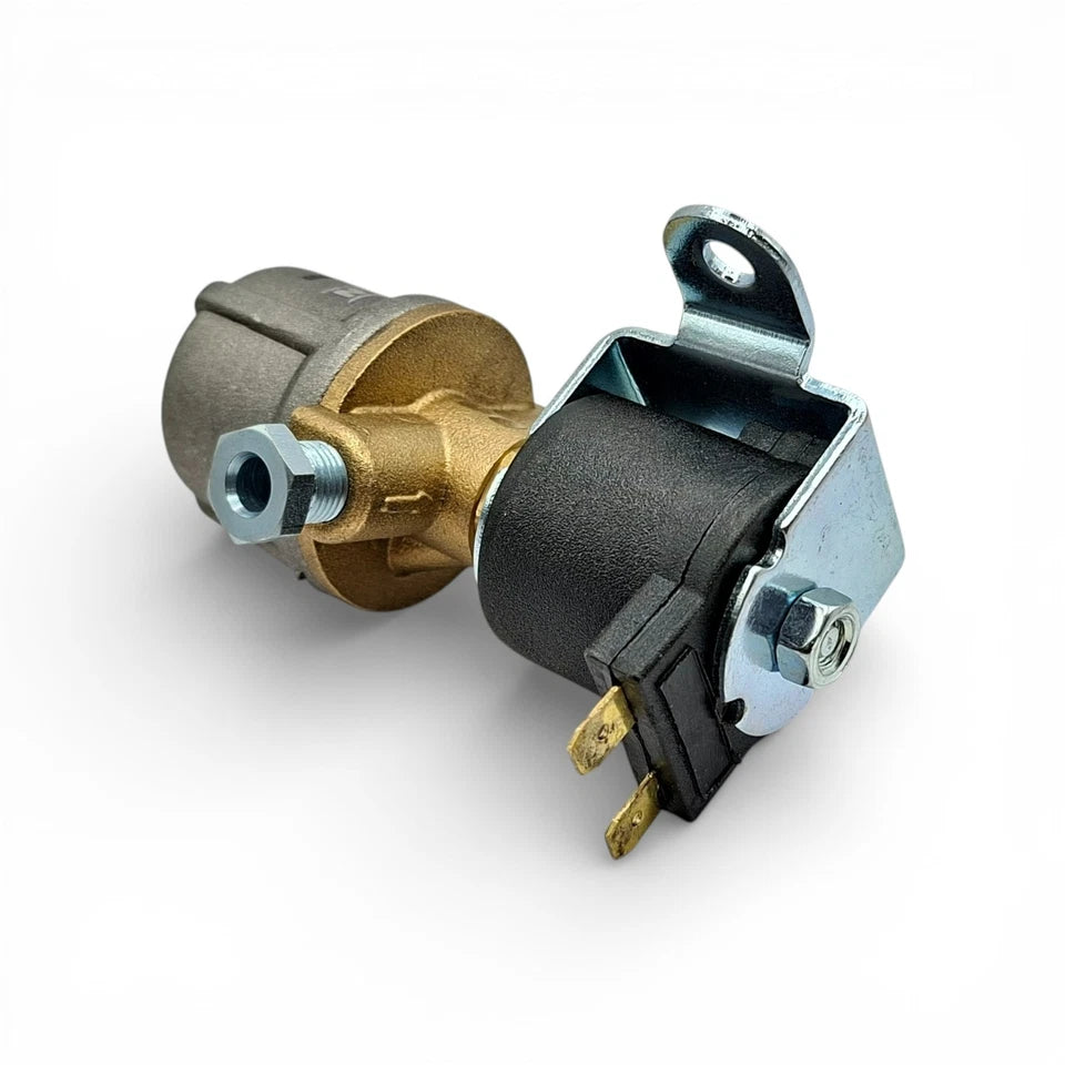 LPG, gas shut-off valve with liquid gas filter, 12V, 6mm-M10 connection
