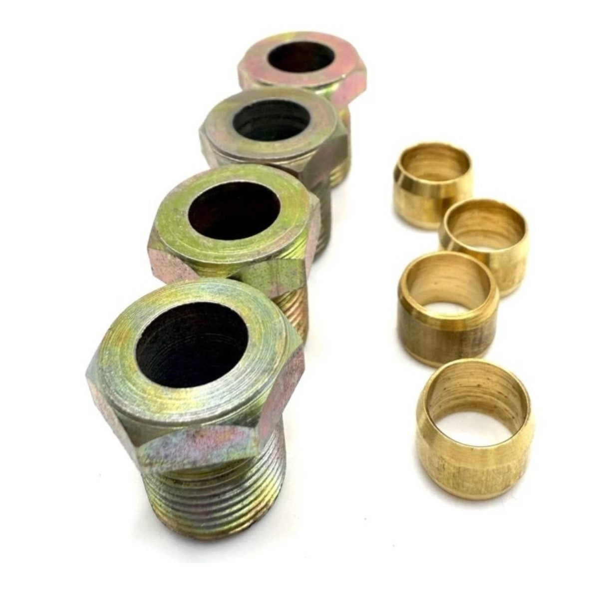 LPG 4 x nuts and 4 x olives M12x1 Barrel Compresion for 8mm copper, flexi pipe