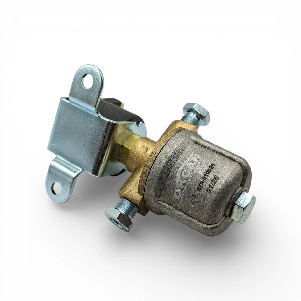 LPG, gas shut-off valve with liquid gas filter, 12V, 6mm-M10 connection