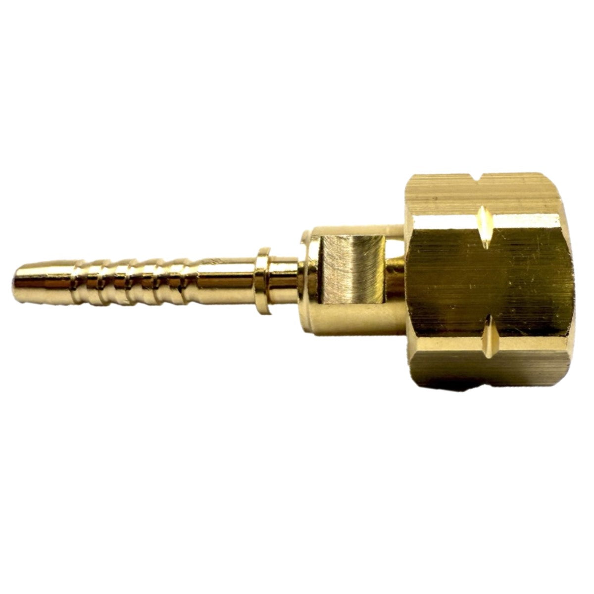 21.8mm LH Thread Nut( W21,8×1″/14) and Tail Barbed Fulham to Connect 6-7mm Hose Pipe