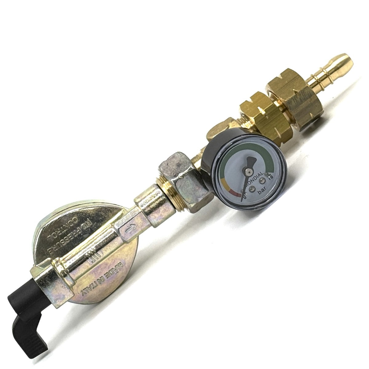LPG GAS ADAPTER CLIP – ON, QUICK - ON 20 mm x 21.8 LH Thread Nut and Tail barbed fitting With 2 jubilee clips.