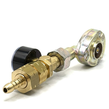 LPG GAS ADAPTER CLIP – ON, QUICK - ON 27 mm x 21.8 LH Thread Nut and Tail barbed fitting With 2 jubilee clips.
