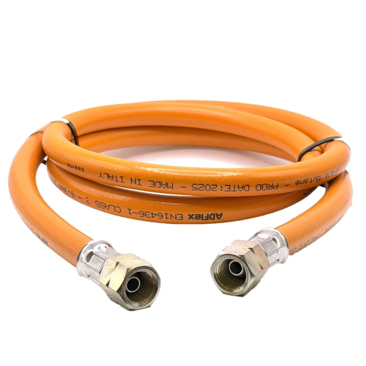 1.5m LPG High Pressure Orange Gas Hose Pipe - 1/4LH x 1/4" LH