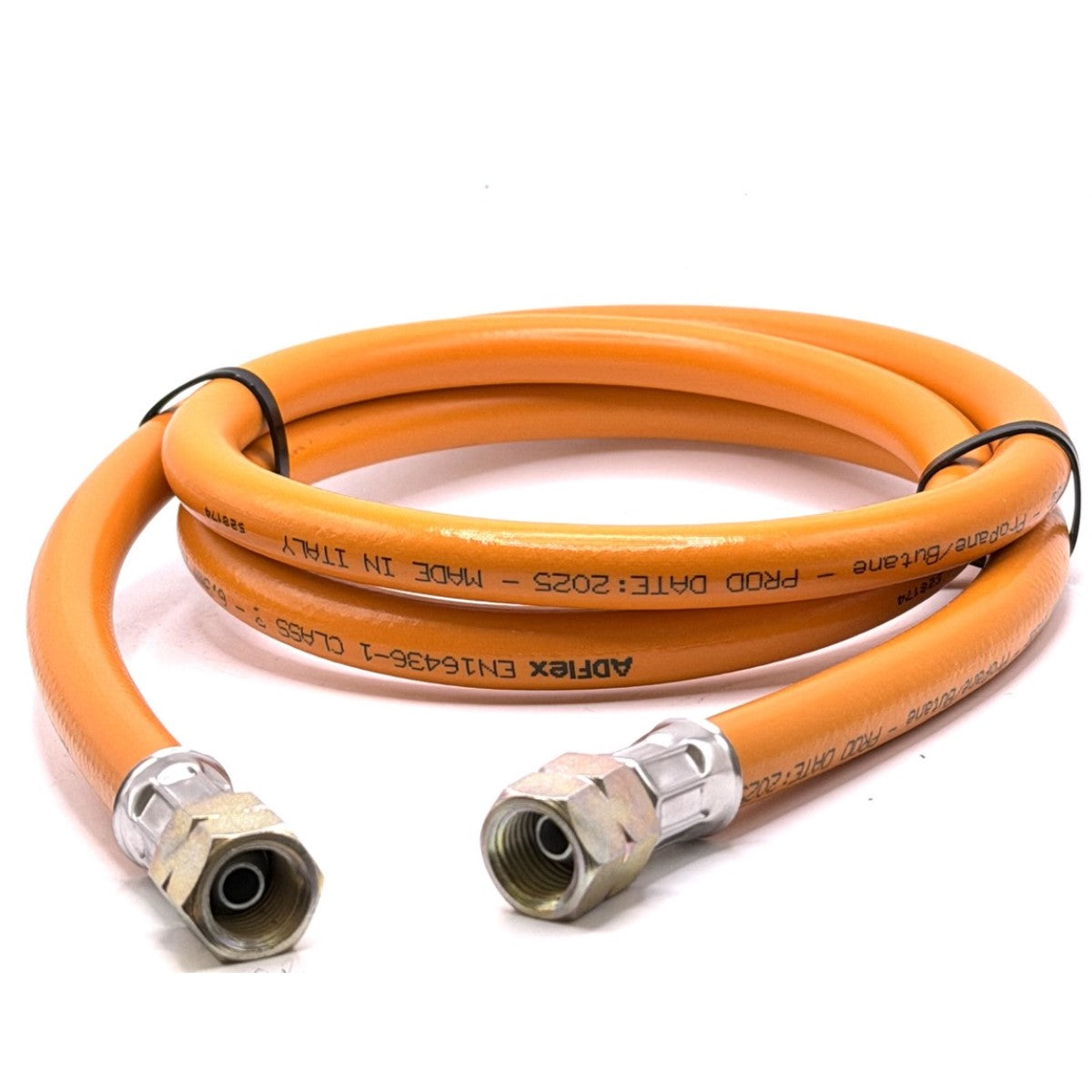 1.5m LPG High Pressure Orange Gas Hose Pipe - 1/4LH x 1/4" LH