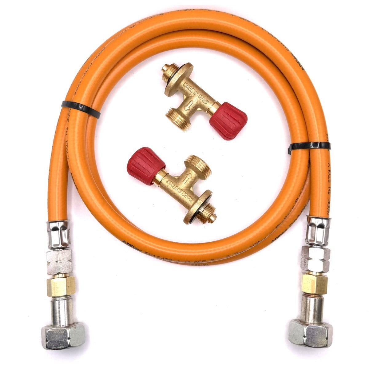 1.5m LPG High Pressure Orange Gas Hose Campingaz On both ends Cylinder Valve For Butane 901, 904 and 907 Cylinders Campingas