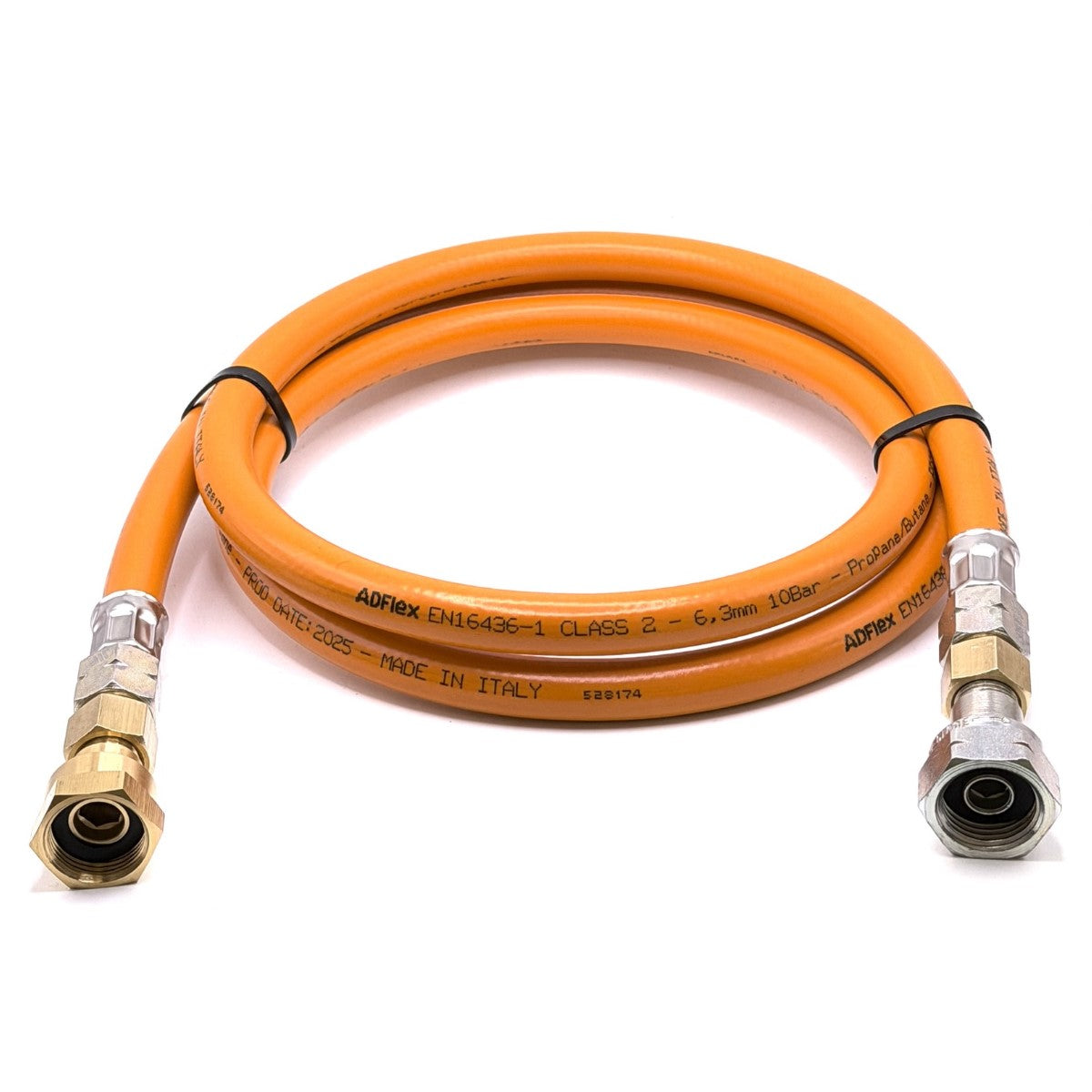 80cm LPG High Pressure Orange Gas Hose Pigtail Pipe w20 RH x 20mm LH Italian Greek fitting