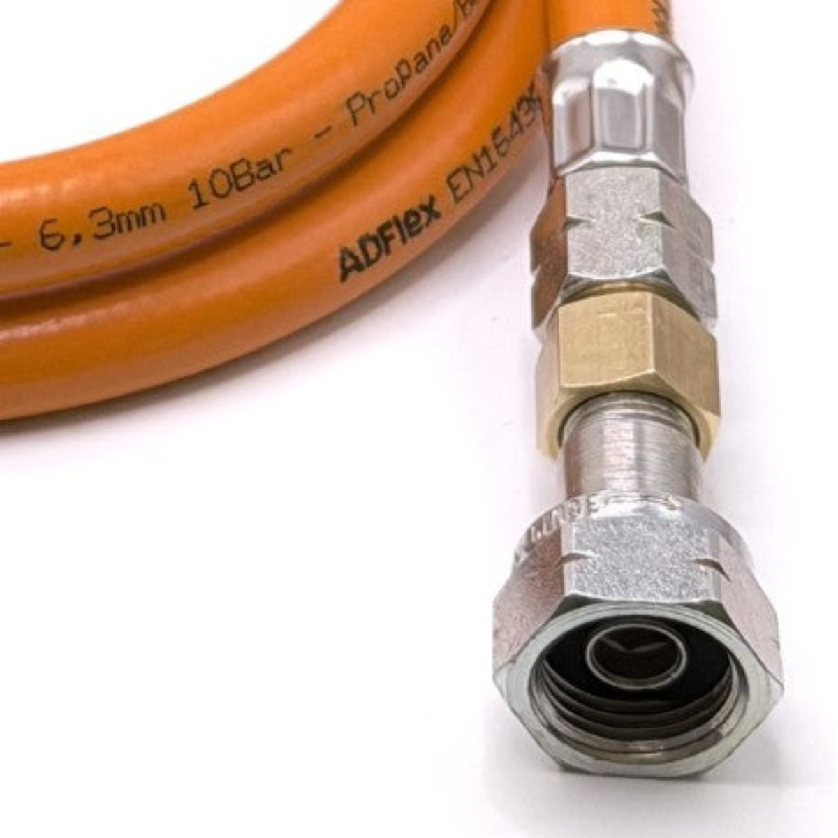 80cm LPG High Pressure Orange Gas Hose Pigtail Pipe w20 RH x 20mm LH Italian Greek fitting