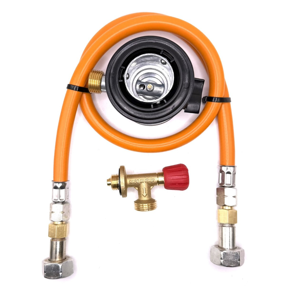 80cm LPG High Pressure Orange Gas Hose Campingaz Cylinder Valve For Butane 901, 904 and 907 Cylinders Campingas With  Propane Gas Bottle Clip On Jumbo 35mm Unreduced Pressure Adapter 4kg/h, type:236is