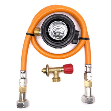 80cm LPG High Pressure Orange Gas Hose Campingaz Cylinder Valve For Butane 901, 904 and 907 Cylinders Campingas With  Propane Gas Bottle Clip On Jumbo 35mm Unreduced Pressure Adapter 4kg/h, type:236is