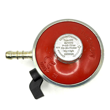 Butane Gas adjustable 29-70mbar Pressure Regulator 22mm clip on, quick fit, 1kg/h