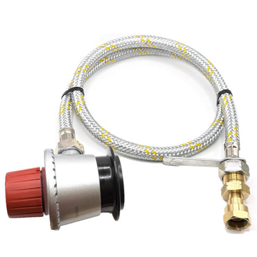 LPG Flexible Reinforced Steel Pipe With  SWIVEL W20 RH Fitting And Jumbo 35mm Clip On Adapter Unreduced Pressure G.56 x G.2 (W21.8 x 1/14'')