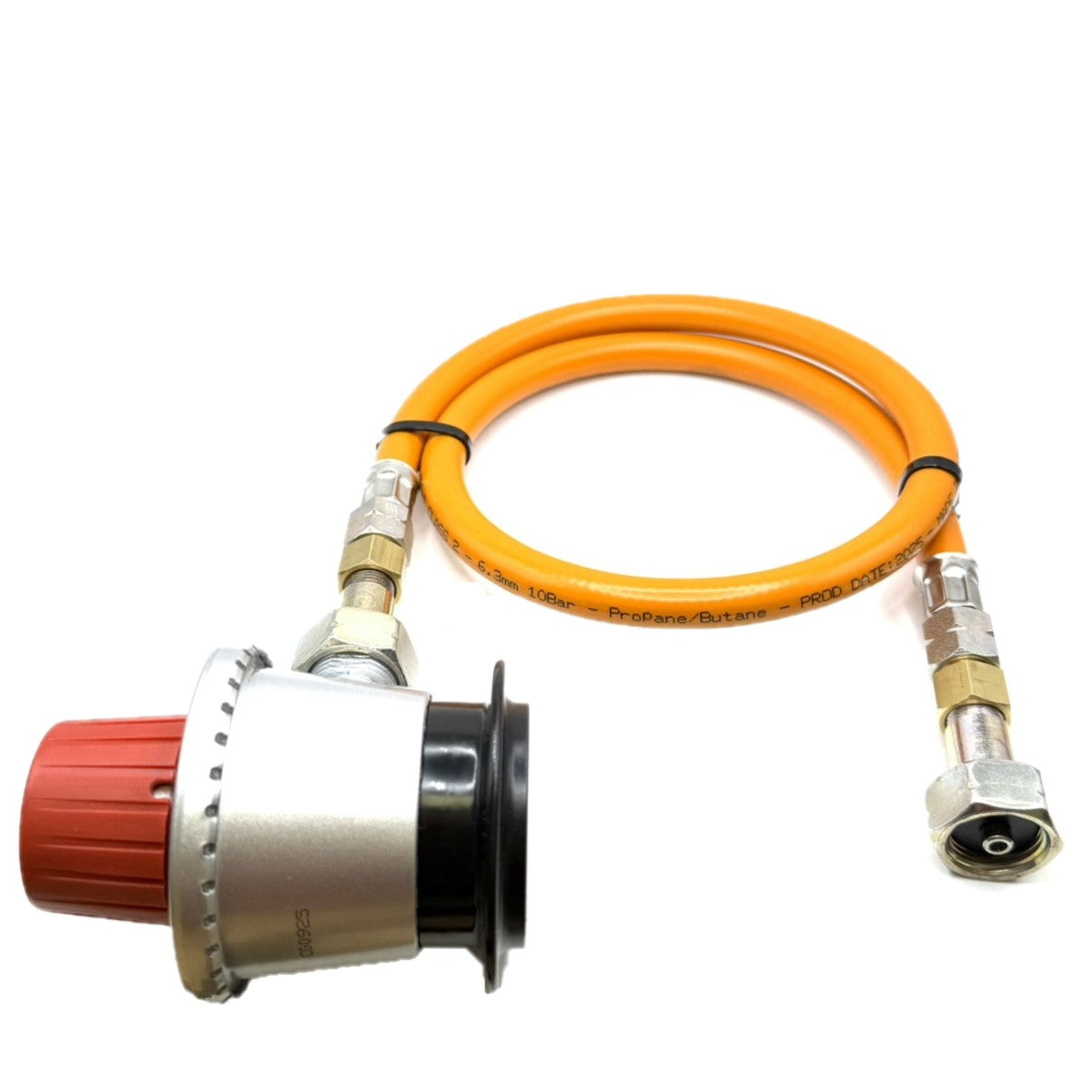 LPG High Pressure Orange Gas Pipe Hose With LPG Propane adapter Jumbo 35mm Unreduced Pressure G.56 x G.2 (W21.8 x 1/14'')