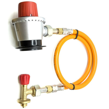 LPG High Pressure Orange Gas Pipe Hose With LPG Propane adapter Jumbo 35mm Unreduced Pressure G.56 x G.2 (W21.8 x 1/14'') And Campingaz Cylinder Valve For Butane 901, 904 and 907 Cylinders Campingas